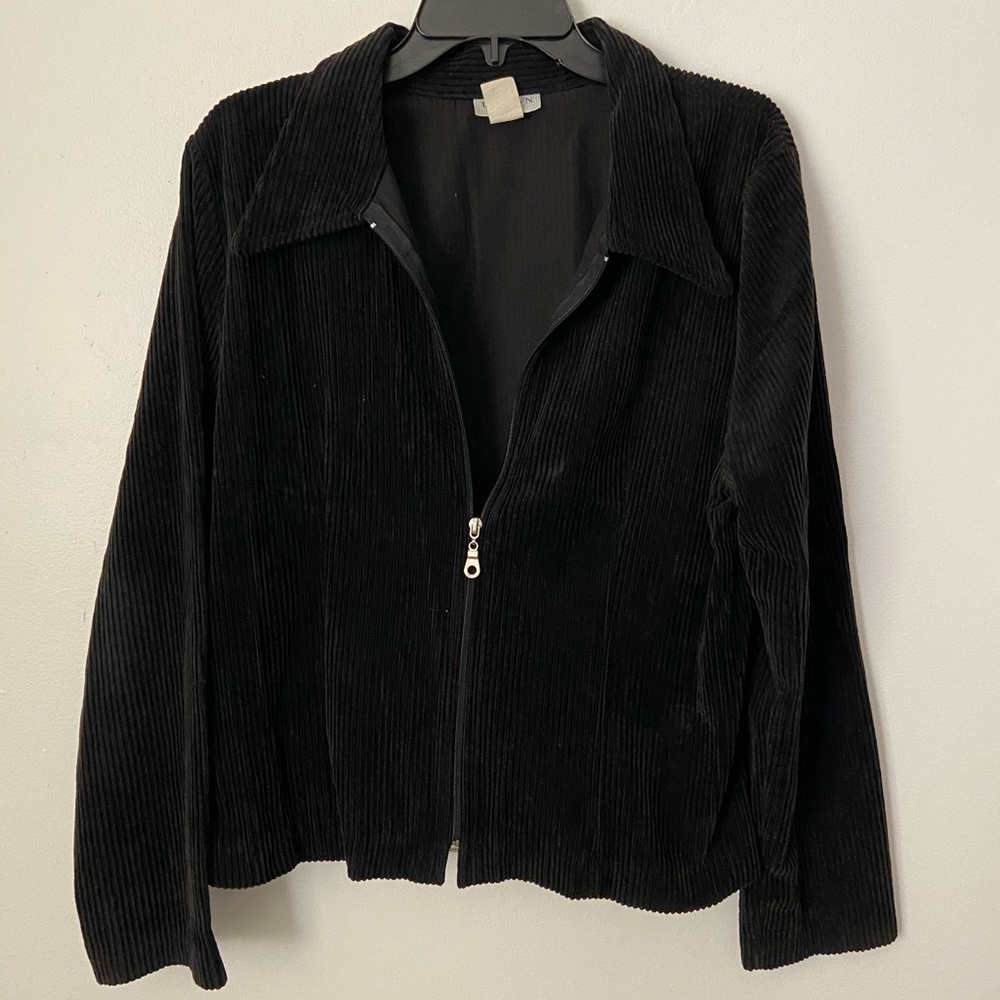 Vintage ribbed velvet zip up jacket